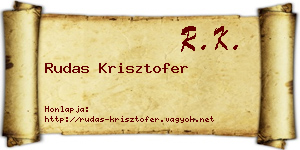 Rudas Krisztofer névjegykártya